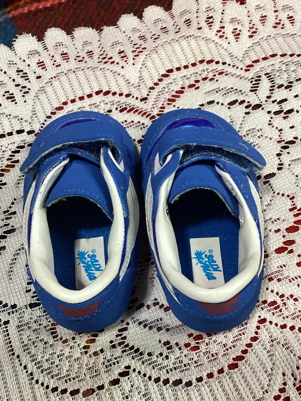 Vintage Dyna Kids Baby Shoes Bright Blue & White Size 1